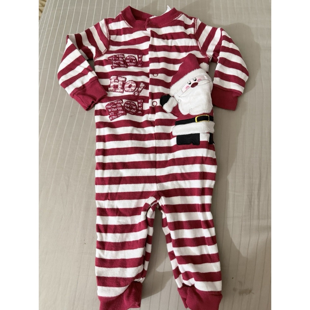 COZY FLEECE SOFT BABY CHRISTMAS  Santa FOOTED PJ'S PAJAMAS SLEEPER 3-6m